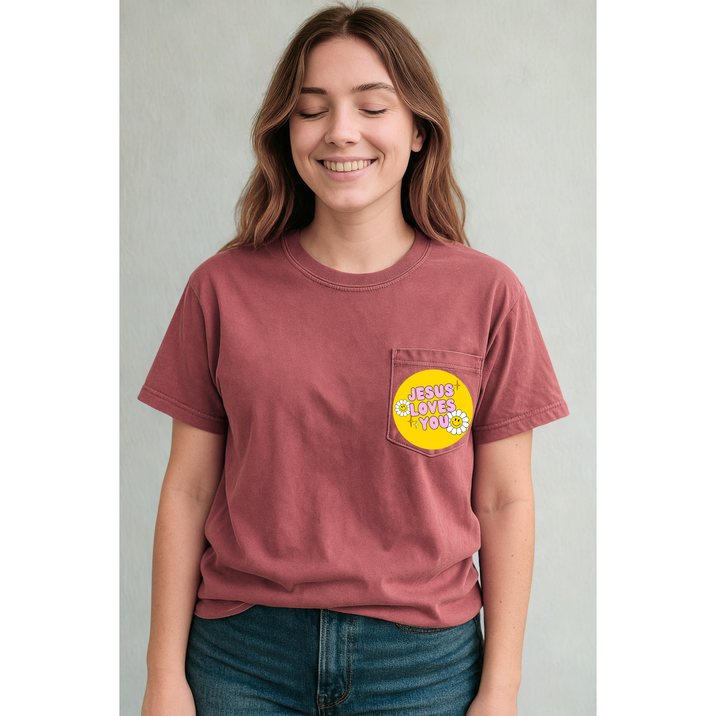 Jesus Loves You Pocket Tee
