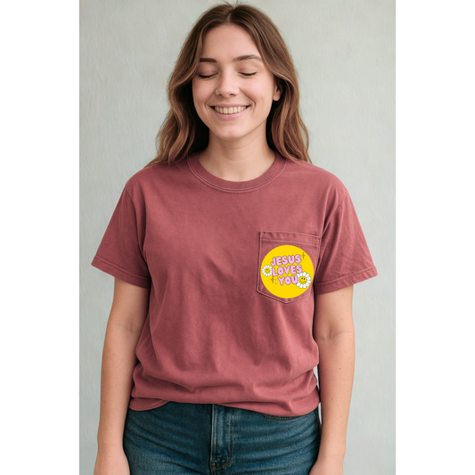 Jesus Loves You Pocket Tee