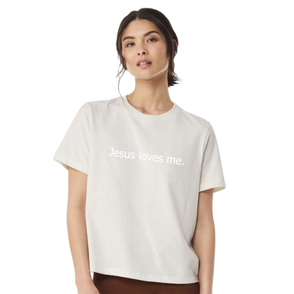 Jesus loves me. women's boxy tee
