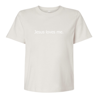 Jesus loves me. women's boxy tee