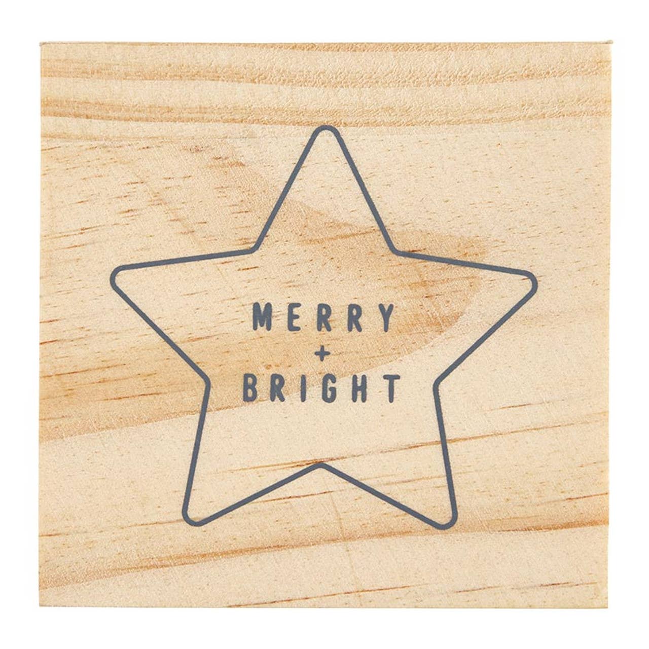 Ceramic Ornament - Star - Merry & Bright
