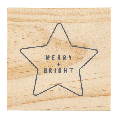 Ceramic Ornament - Star - Merry & Bright