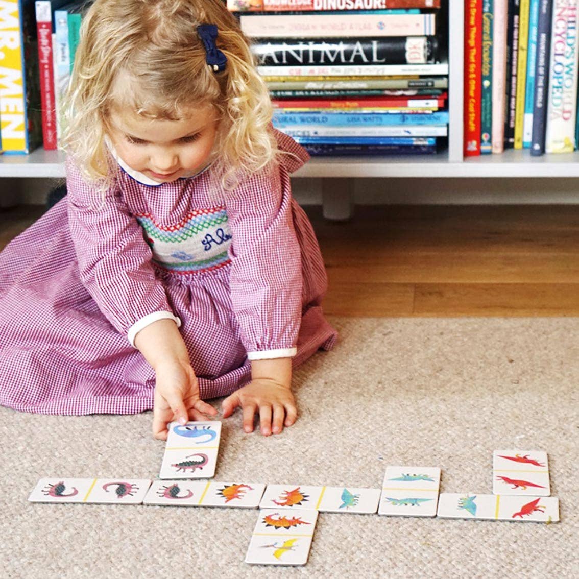 Stocking Stuffer - Party Dinosaur Dominoes Game for Kids