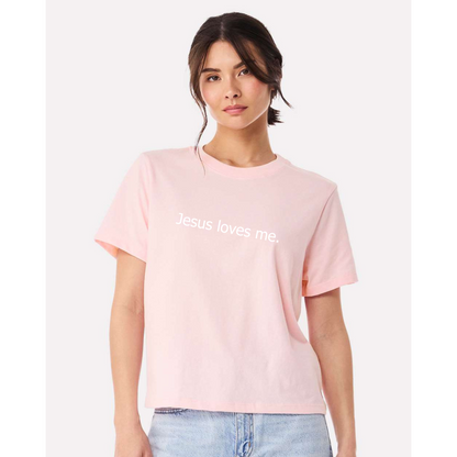 Jesus loves me. women's boxy tee