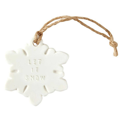 Ceramic Ornament - Snowflake - Let It Snow