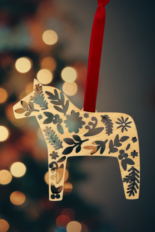 Dala Danish Wooden Horse Ornament
