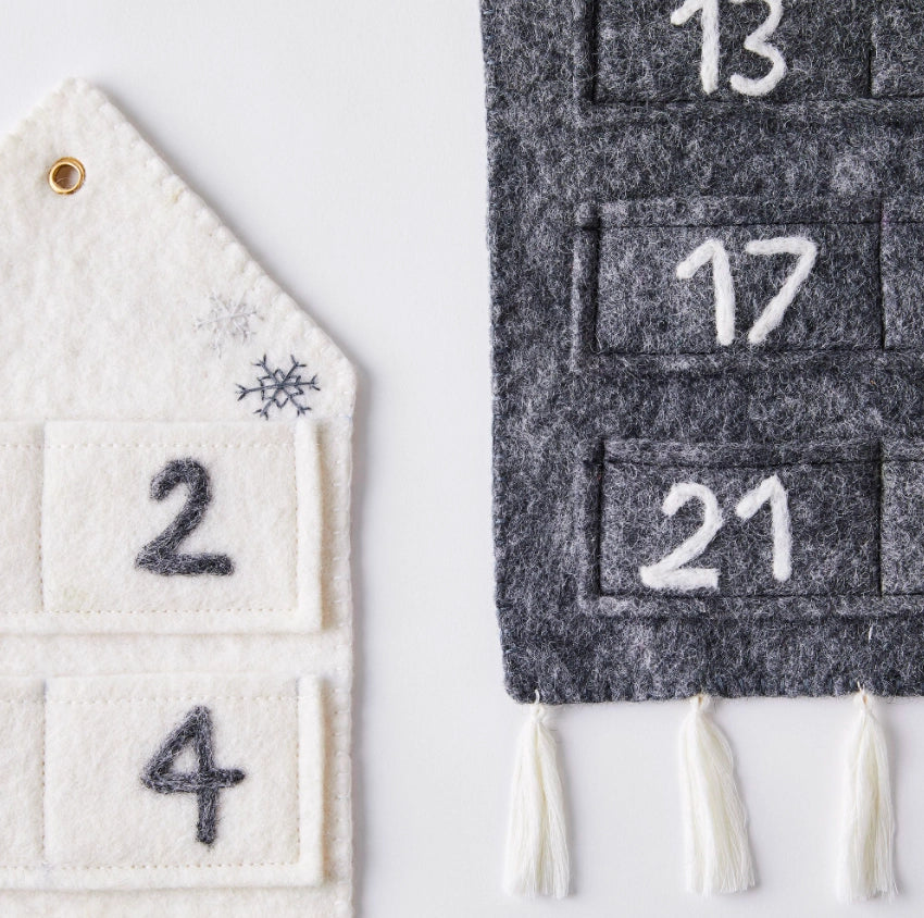 Felt Cream Advent Calendar - PREORDER - Ships by Oct 1st