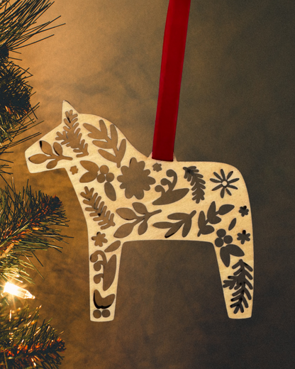 Dala Danish Wooden Horse Ornament