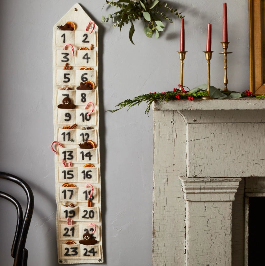 Felt Cream Advent Calendar - PREORDER - Ships by Oct 1st