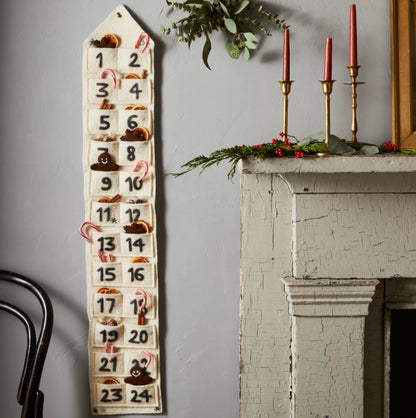 Felt Cream Advent Calendar - PREORDER - Ships by Oct 1st