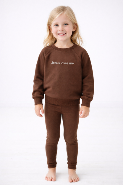 Jesus Loves Me. Embroidered Kids Sweatshirt