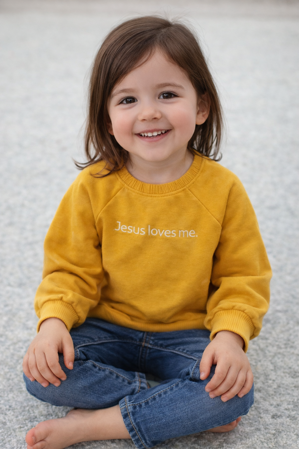 Jesus Loves Me. Embroidered Kids Sweatshirt