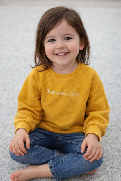 Jesus Loves Me. Embroidered Kids Sweatshirt