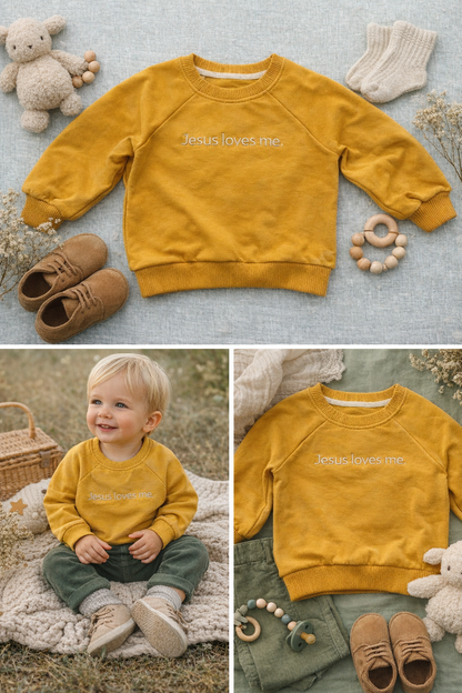 Jesus Loves Me. Embroidered Kids Sweatshirt