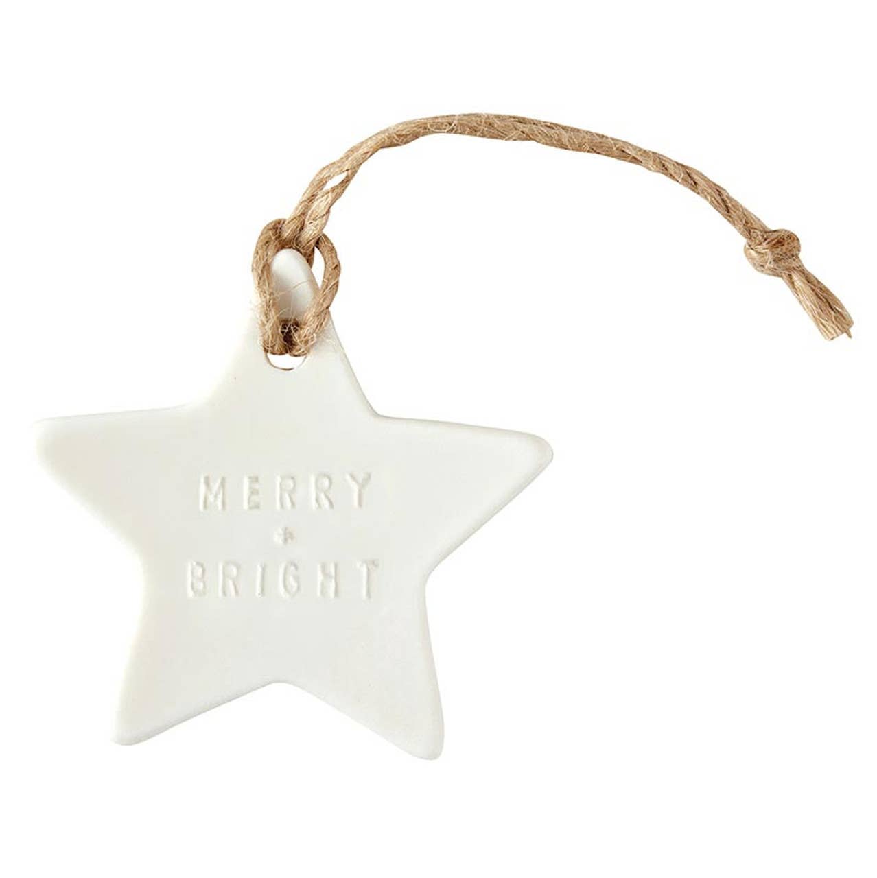 Ceramic Ornament - Star - Merry & Bright