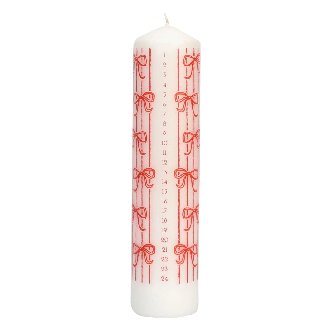 Christmas Bow Pillar Advent Candle | Christmas Candle  - PREORDER - Ships by Oct 1st