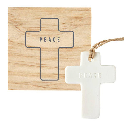Ceramic Ornament - Cross - Peace