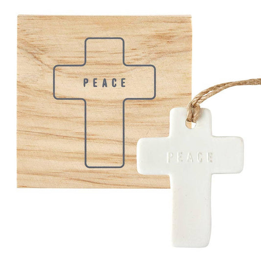 Ceramic Ornament - Cross - Peace