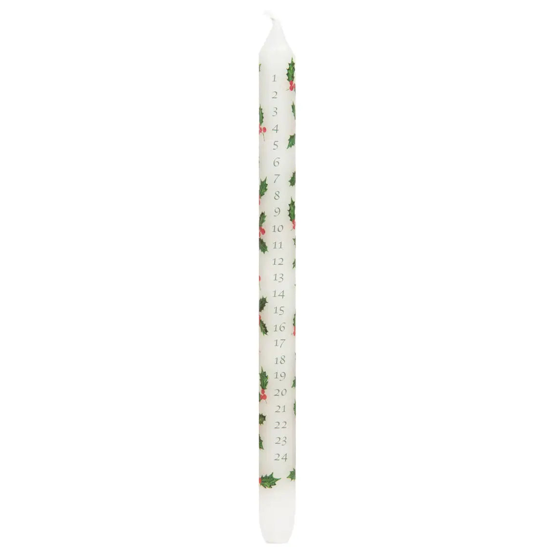 Holly Christmas Advent Candle | Christmas Decor - PREORDER - Ships by Oct 1st