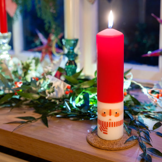 Santa Advent Pillar Candle | Christmas Novelty Candle  - PREORDER - Ships by Oct 1st
