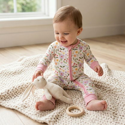 PREORDER - Growing Through Grace - heirloom garden floral - Convertible Bamboo Zippy