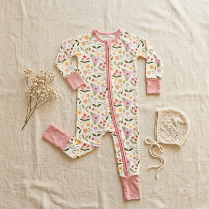PREORDER - Growing Through Grace - heirloom garden floral - Convertible Bamboo Zippy